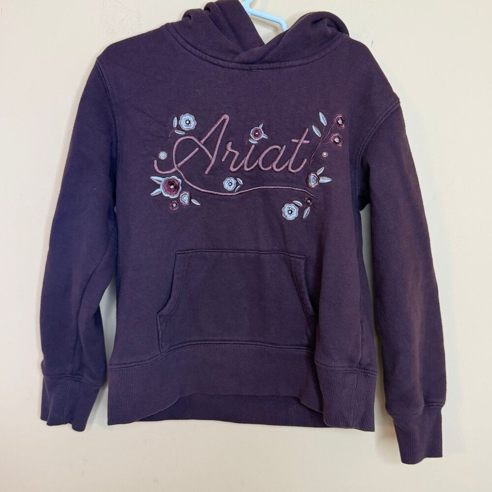 Ariat real Kids' Flora Hoodie clove brown size 7